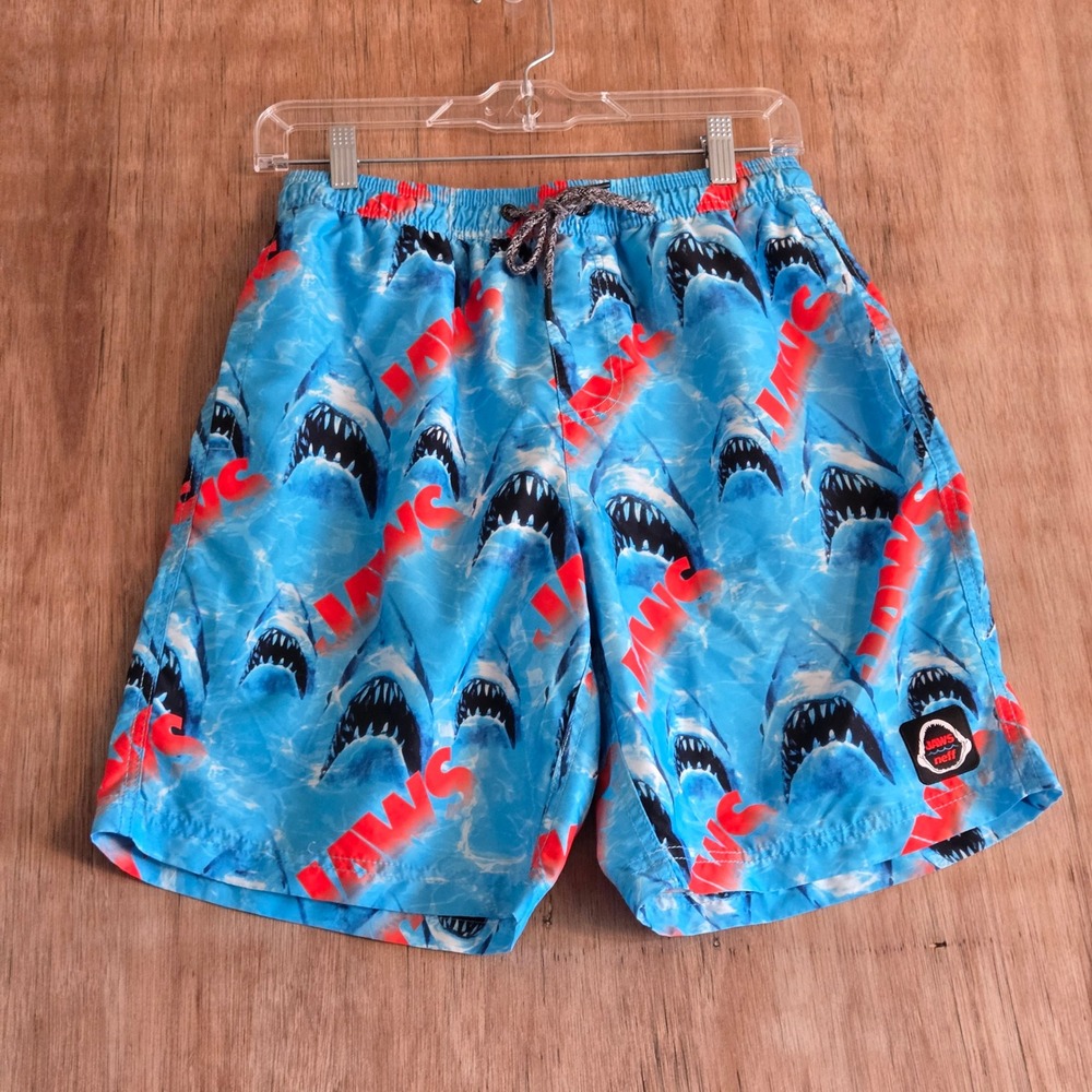Neff Jaws Hot Tub Shorts Men Small S Ocean Shark Movie Swim Trunks Graphic Board